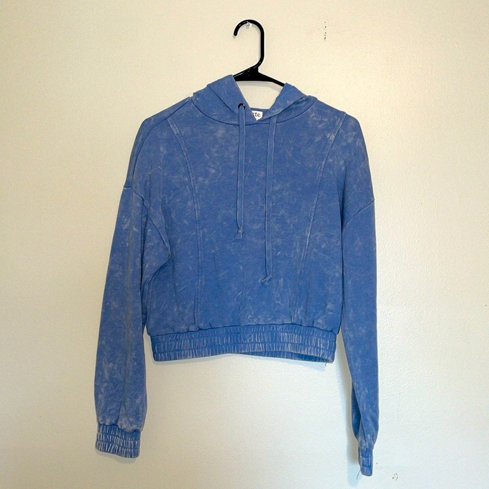 Cut & Paste | Light Blue Marble Pullover Hoodie